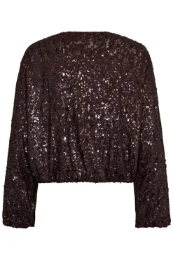 SophieCC Sequin Balloon Jacket 145Dark Brown 30371