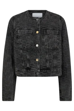 Square Denim Crop Jacket Black HL10053