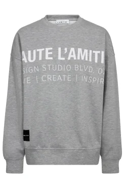 Studio Logo Sweat Grey Melange/ White HL10446