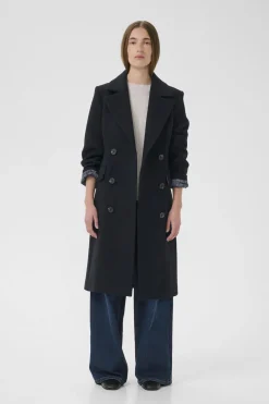 ThoraIW Lapel Coat R Marine Blue 30110808