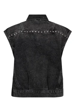 VickyCC Stud Denim Vest 96Black 30367