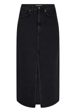 VikaCC Slit Denim Skirt Black 34042