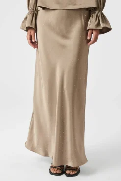 Viso Heavy Sateen Bedaz Skirt DARK TAUPE 166890