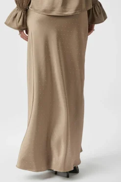 Viso Heavy Sateen Bedaz Skirt DARK TAUPE 166890
