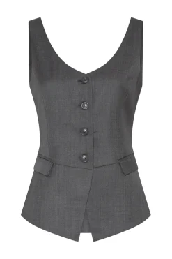 WaterlilyBBBeatus waistcoat Grey Melange BBW4751