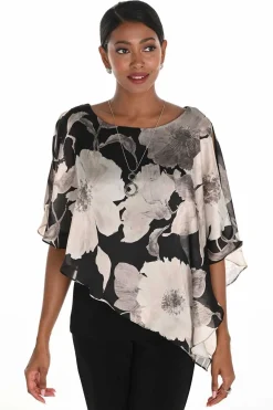 WOVEN TOP black/beige 259343