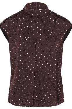 ZaniaIW Blouse Brown Bordeaux Small Dot 305 30111246