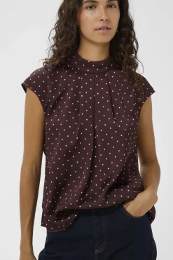 ZaniaIW Blouse Brown Bordeaux Small Dot 305 30111246