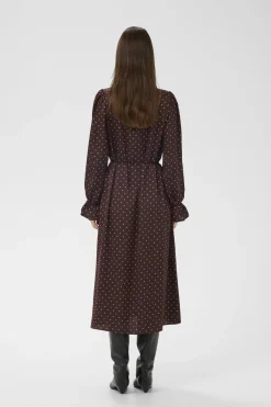 ZaniaIW Dress Brown Bordeaux Small Dot 305 30111248