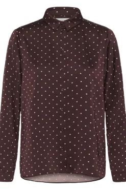 ZaniaIW Shirt Brown Bordeaux Small Dot 305 30111251