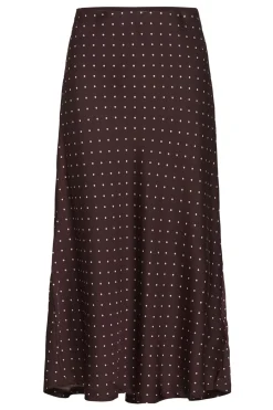 ZaniaIW Skirt Brown Bordeaux Small Dot 305 30111253