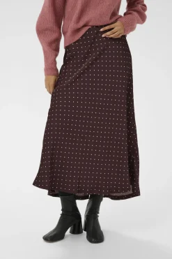 ZaniaIW Skirt Brown Bordeaux Small Dot 305 30111253